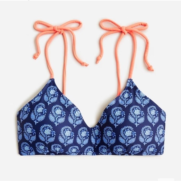 J.Crew Navy floral bouquet bikini NWT - Picture 2 of 12